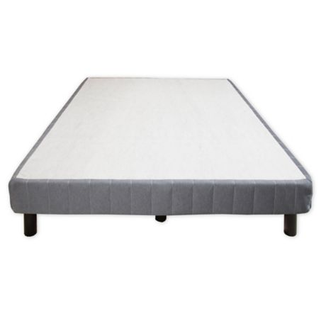 Enforce Platform Bed Base In Grey, Full Bed Frame With Box Spring And Mattress