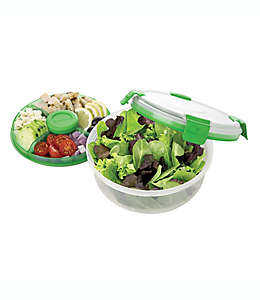 Contenedor de alimentos de plástico Progressive® Snaplock Salad-To-Go color verde