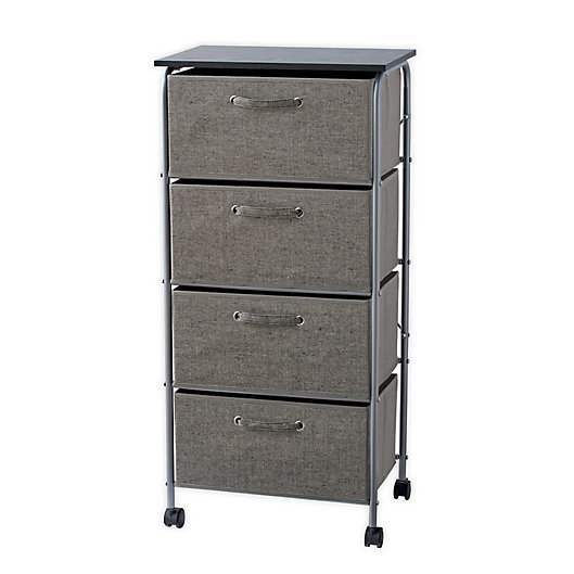 Alternate image 1 for ORG 4-Drawer Storage Cart with Wheels in Grey