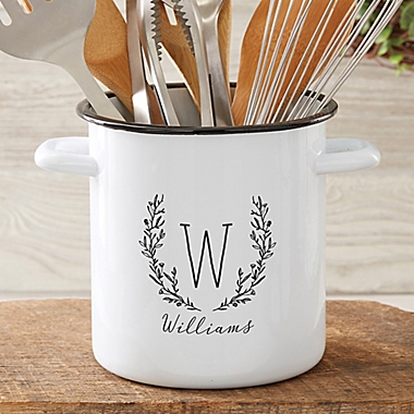 Floral Stainless Steel Utensil Holder. View a larger version of this product image.