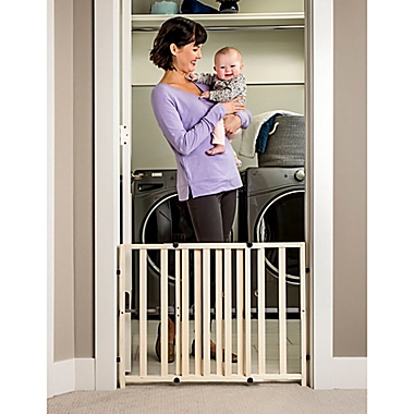 Regalo&reg; Tension Mount Expandable Baby Gate in Brown. View a larger version of this product image.