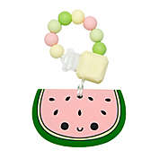 Loulou Lollipop&reg; Watermelon Teething Ring with Clip in Pink/Green