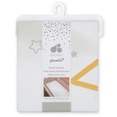 Just Born&reg; Sparkle Fitted Crib Sheet in Ivory. View a larger version of this product image.