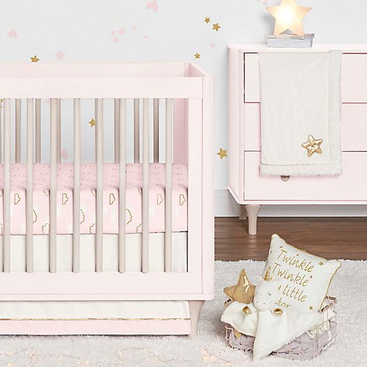 Alternate image 1 for Just Born® Sparkle 3-Piece Crib Bedding Set in Pink