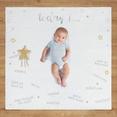 Just Born&reg; Sparkle 2020 Milestone Blanket in Ivory. View a larger version of this product image.