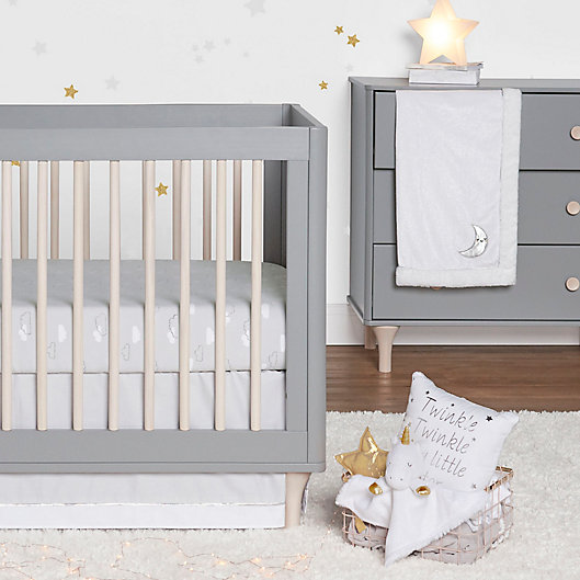 Alternate image 1 for Just Born® Sparkle 3-Piece Crib Bedding Set in Grey