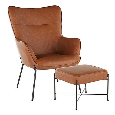 LumiSource&reg; Izzy Lounge Chair and Ottoman Set in Camel. View a larger version of this product image.
