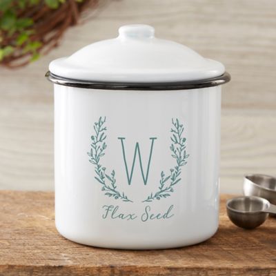 Floral 24 oz. Canister in White