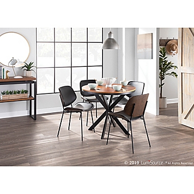 LumiSource&reg; Dakota 36-Inch Round Dinette Table in Black/Walnut. View a larger version of this product image.
