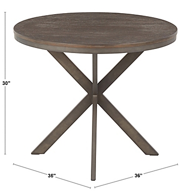 LumiSource&reg; Dakota 36-Inch Round Dinette Table in Black/Walnut. View a larger version of this product image.