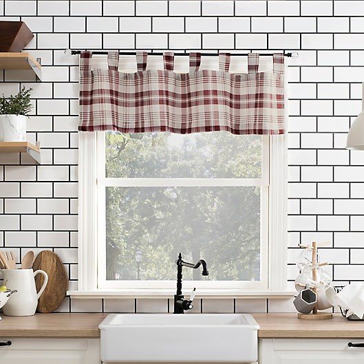 Alternate image 1 for No.918® Blair 14-Inch Tab Top Kitchen Valance in Red