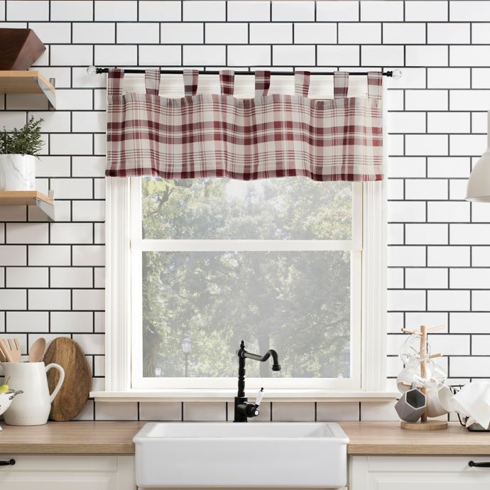 No.918® Blair 14Inch Tab Top Kitchen Valance in Red Bed Bath and
