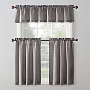 No.918&reg; Martine 36-Inch Window Curtain Tier Pair and Valance in Grey
