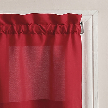 No.918&reg; Martine 36-Inch Window Curtain Tier Pair and Valance in Red. View a larger version of this product image.