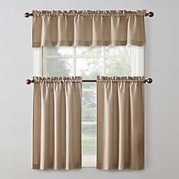 No.918® Martine 36-Inch Window Curtain Tier Pair and Valance in Taupe