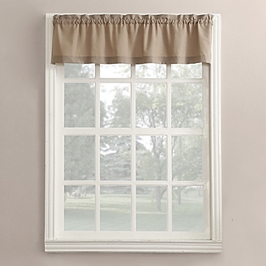 No.918&reg; Martine 36-Inch Window Curtain Tier Pair and Valance in Taupe. View a larger version of this product image.