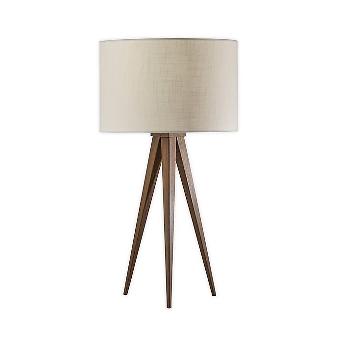 Adesso Director Table Lamp In Walnut, Bed Bath And Beyond Etagere Floor Lamp