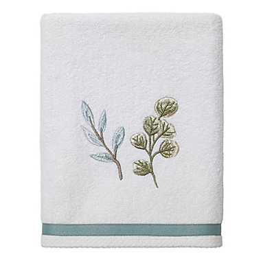 Avanti Ombr&egrave; Leaves Hand Towel in White. View a larger version of this product image.