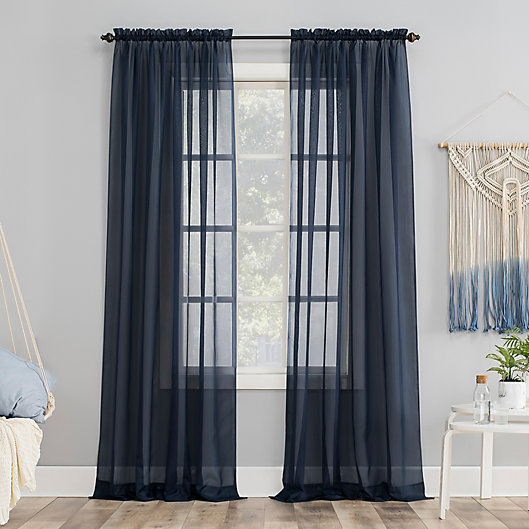 Alternate image 1 for No.918® Emily 84-Inch  Curtain Panel in Navy (Single)
