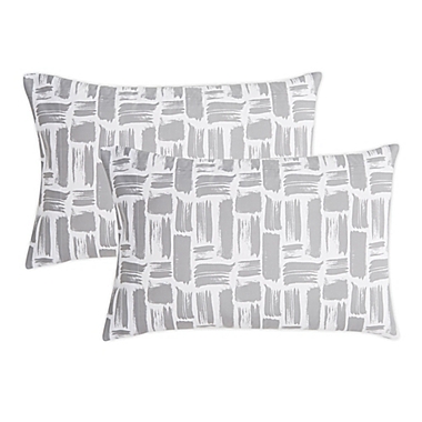 SALT&trade; Brush Stroke Truly Soft Microfiber Standard Pillowcases in Grey (Set of 2). View a larger version of this product image.