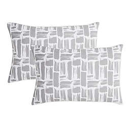 SALT™ Brush Stroke Truly Soft Microfiber Standard Pillowcases in Grey (Set of 2)