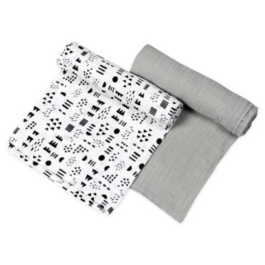 The Honest Company&reg; 2-Pack Pattern Play Organic Cotton Swaddle Blanket. View a larger version of this product image.