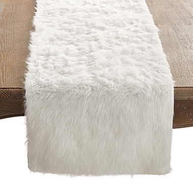 Saro Lifestyle+Faux Fur+Runner+15"x108"+Oblg+White. View a larger version of this product image.