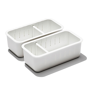 OXO&reg; Good Grips Mini Adjustable Drawer Bins in White (Set of 2). View a larger version of this product image.