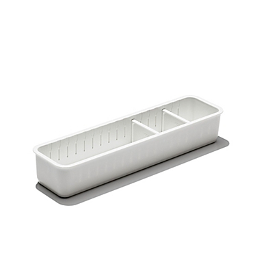 OXO&reg; Good Grips Narrow Adjustable Drawer Bin in White. View a larger version of this product image.