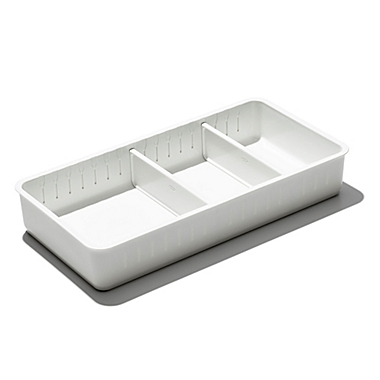OXO&reg; Good Grips Large Adjustable Drawer Bin in White. View a larger version of this product image.