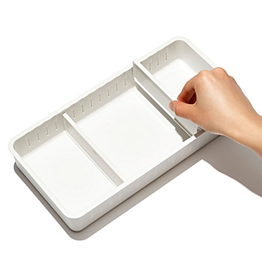 OXO&reg; Good Grips Large Adjustable Drawer Bin in White. View a larger version of this product image.