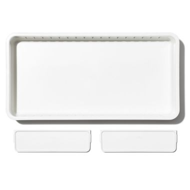 OXO&reg; Good Grips Large Adjustable Drawer Bin in White. View a larger version of this product image.