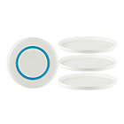 Alternate image 0 for Palm Non-Slip Dinner Plates in White/Turquoise (Set of 4)