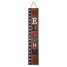 Wood Welcome Stars 7.5-Inch x 42.13-Inch Porch Sign