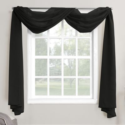 black window scarf valance