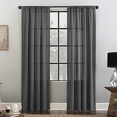 Clean Window&reg; Waffle Texture Cotton Blend Semi-Sheer Rod Pocket Curtain (Single). View a larger version of this product image.
