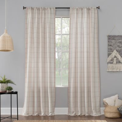 No.918&reg; Castille Farmhouse Plaid Linen Semi-Sheer Rod Pocket Curtain Panel (Single)