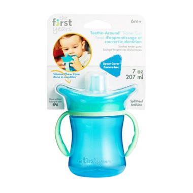 The First Years&reg; 7 oz. Teething Spout Trainer Cup in Blue. View a larger version of this product image.