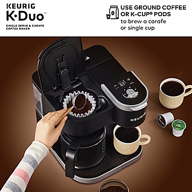 Keurig&reg; K-Duo&reg; Single-Serve & Carafe Coffee Maker in Black. View a larger version of this product image.