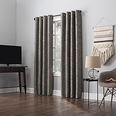Sun Zero&reg; Rhett 84-Inch Grommet Window Curtain Panel in Coal (Single). View a larger version of this product image.