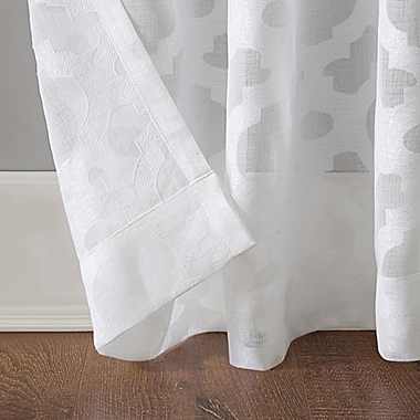 No.918&reg; Yvette 84-Inch Rod Pocket Window Curtain Panel in White (Single). View a larger version of this product image.
