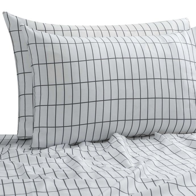 SALT™ Elongated Plaid 300ThreadCount Standard Pillowcases in White