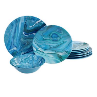 teal dish set