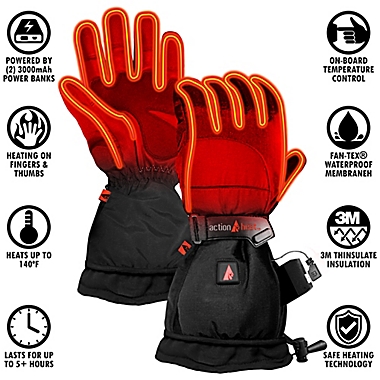 ActionHeat&trade; Men&#39;s Medium 5V Battery Heated Snow Gloves in Black. View a larger version of this product image.