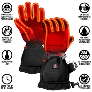 ActionHeat&trade; Men's Extra-Large 5V Battery Heated Snow Gloves in Black. View a larger version of this product image.