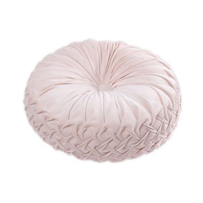 Tracy Porter&reg; Rouched Velvet Round Throw Pillow in Blush