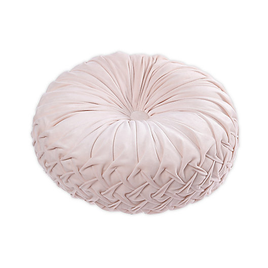 Alternate image 1 for Tracy Porter® Rouched Velvet Round Throw Pillow in Blush