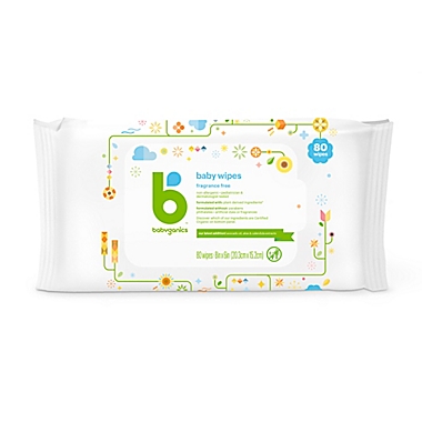 Babyganics&reg; 80-Count Fragrance-Free Baby Wipes. View a larger version of this product image.