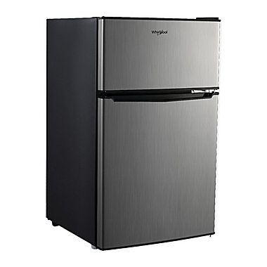 Whirlpool&reg; 3.1 cu. ft. Stainless Steel Dual Door Refrigerator. View a larger version of this product image.