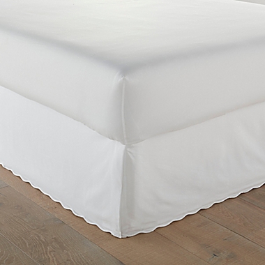 Stone Cottage Solid Scallop Tailored Bedskirt in White. View a larger version of this product image.
